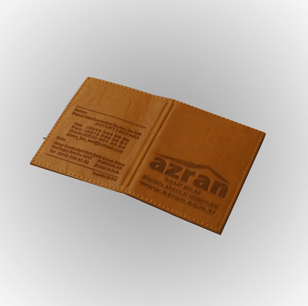 Klişe Sıcak Baskılı Dikişli Termo Deri Kredi Kartlığı