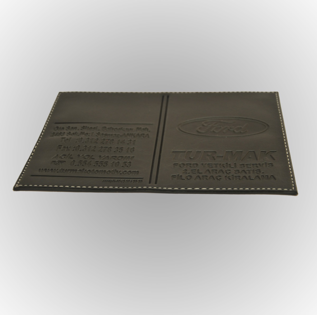 Klişe Sıcak Baskılı Dikişli Suni Deri Ruhsat Kabı