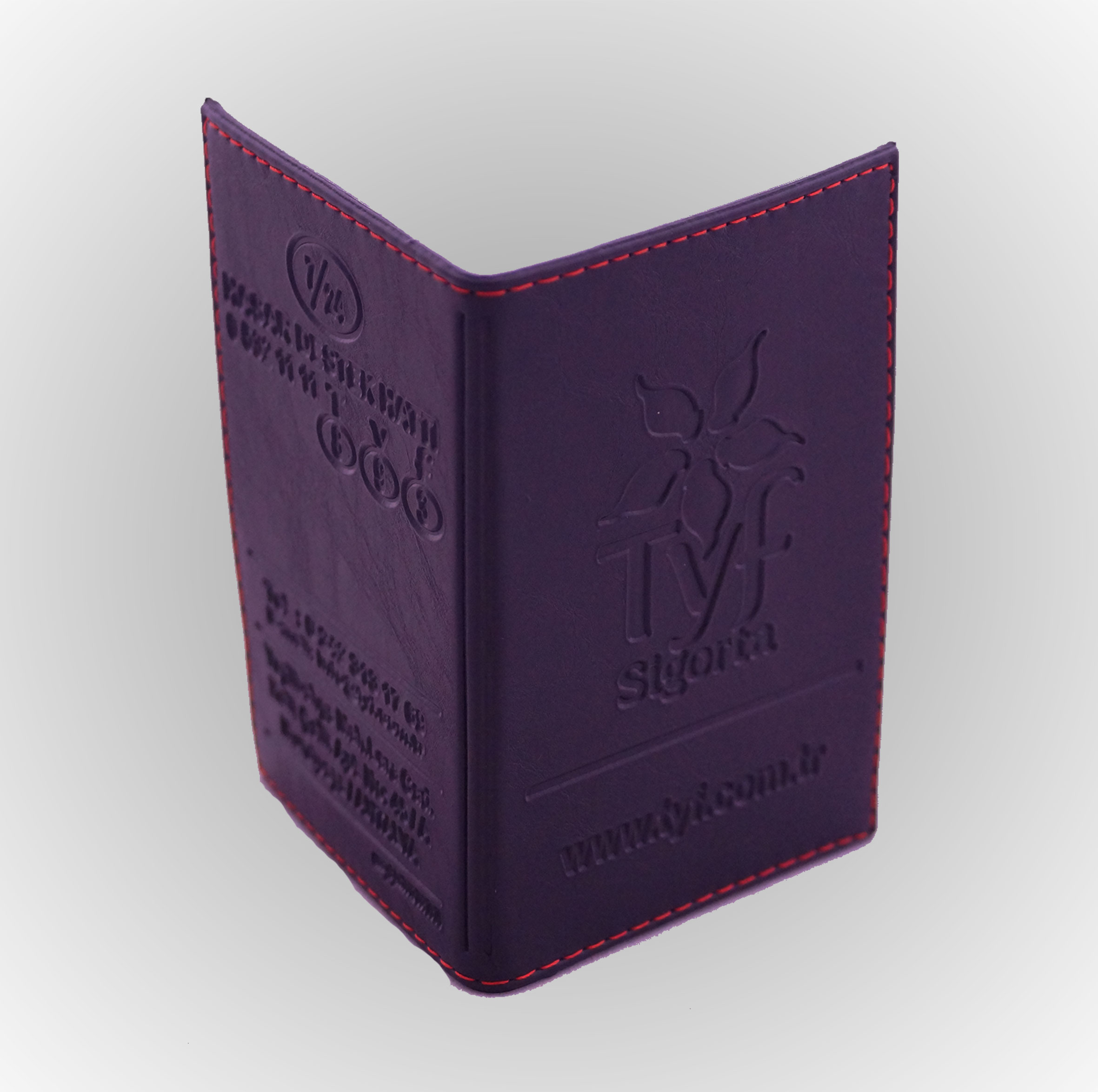 Klişe Sıcak Baskılı Dikişli Suni Deri Ruhsat Kabı