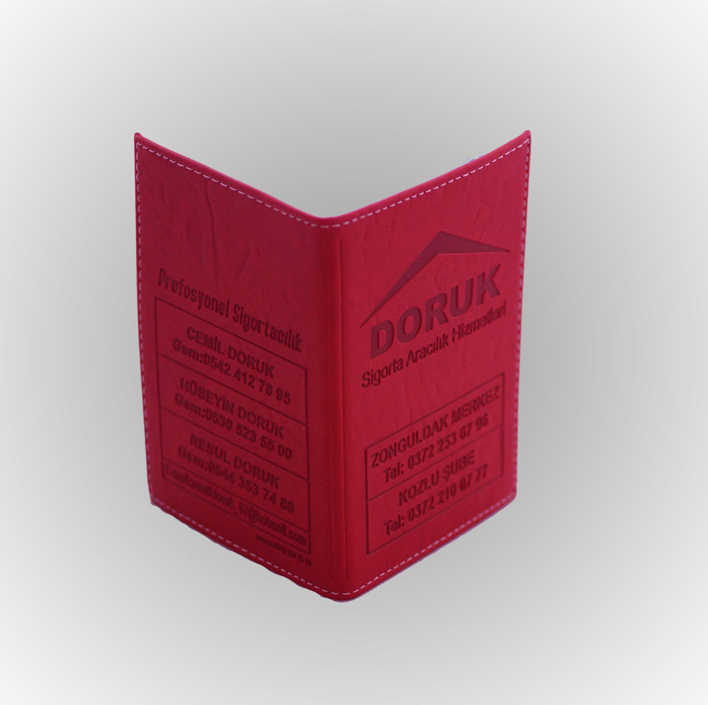 Klişe Sıcak Baskılı Dikişli Termo Deri Ruhsat Kabı