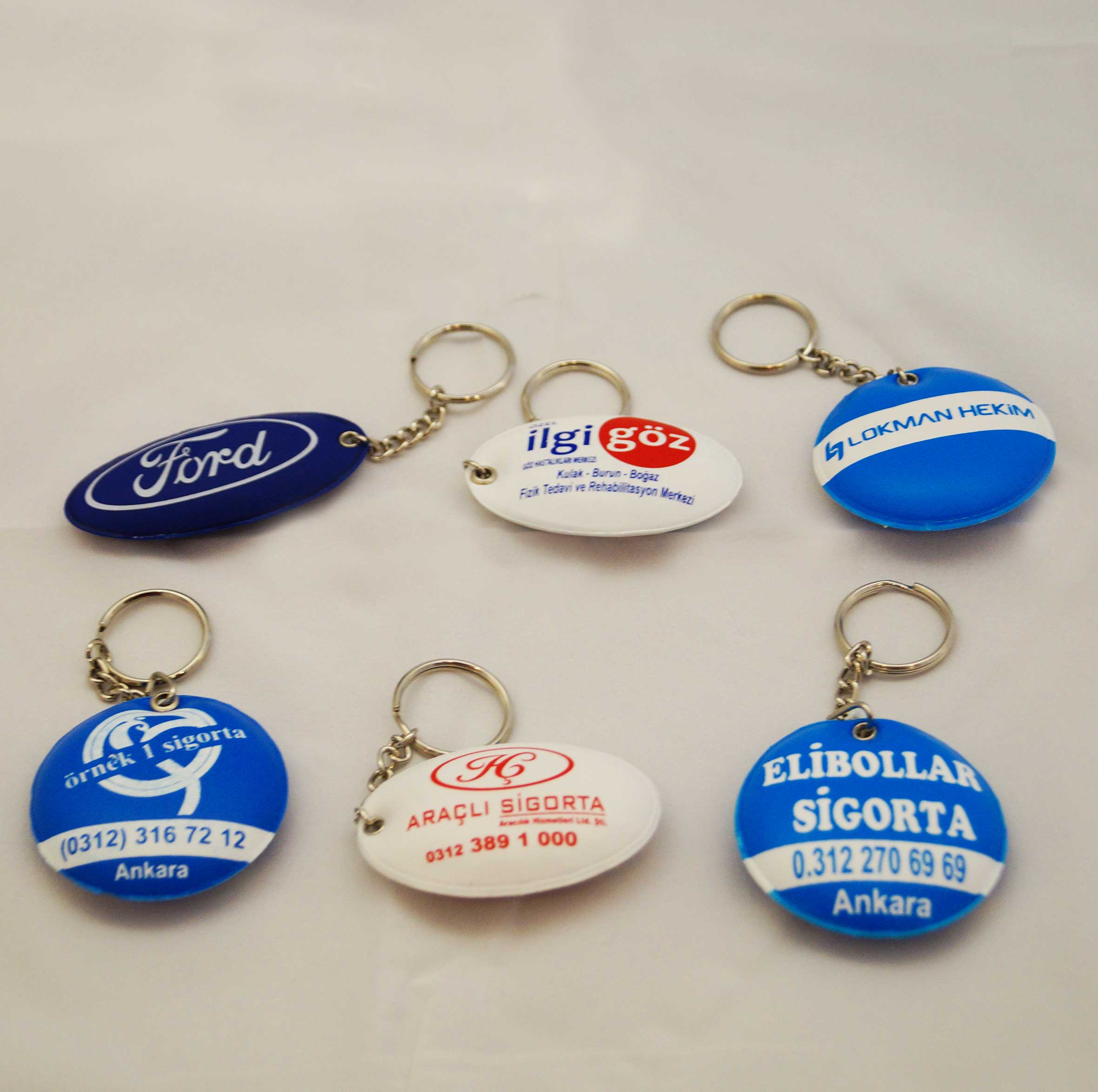 Plastik Serigrafi Baskılı Puf Anahtarlık